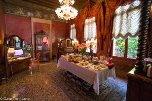 The breakfast spread at the Al Ponte Antico. The owner is also standing by to make eggs, omelets, pancakes, coffee or whatever else you might want.